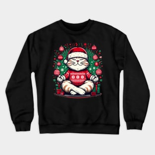 christmas zoning cat Crewneck Sweatshirt